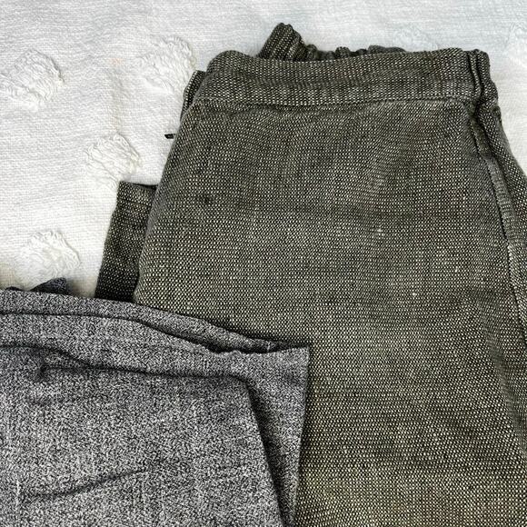 Vintage Flax by Jeanne Engelhart Green Brown Knit Trouser Pants High Rise Size M - Picture 5 of 9